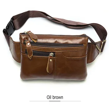 

Men Crossbody dark brown Daily Chest Bag High Quality Large Capacity Split Leather Shoulder Sling Bag For iPad New