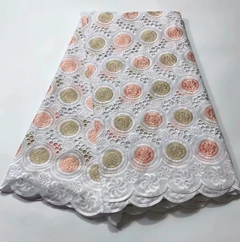 

2019Swiss lace fabric Super quality New African cotton lace with stones fabric for Nigerian party Dresses