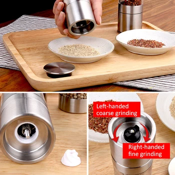 

2 In 1 Pepper Grinder Stainless Steel Manual Salt Pepper Grinder Cooking Restaurant Seasoning Grinding Kitchen Tools