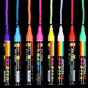 

Erasable 8Pcs/Box Highlighter Marker Pens Blackboard Liquid Chalk Colorful Fluorescent Writing Tool School Electronic
