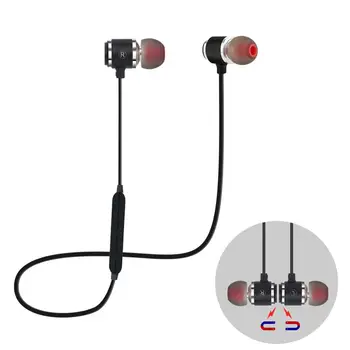 

Sport Bluetooth Earphone Neckband Magnetic Wireless earphones Stereo Earbuds Music Metal Headphones With Mic For All Phones