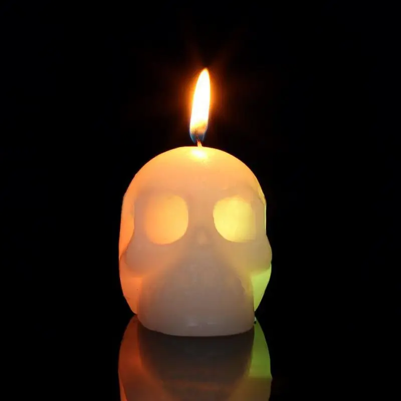 Свеча Хэллоуин восковая свеча череп чистый пчелиный воск Призрак Череп свечи в форме тыквы подарок для дома вечерние украшения Светодиодный лампочки для Хэллоуина