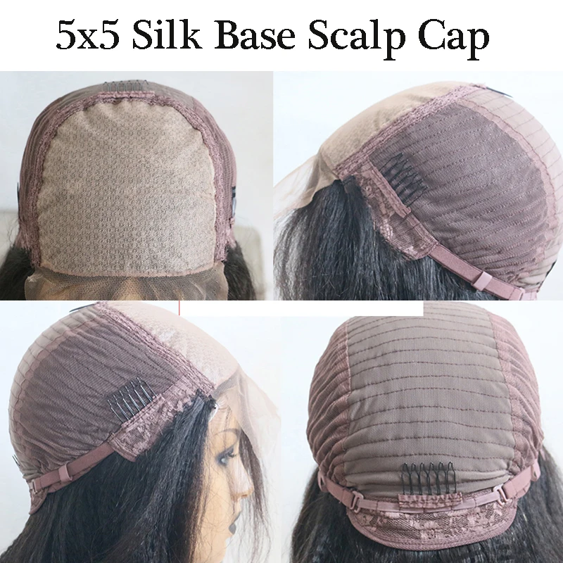 LUFFYHAIR 150% высокая плотность волнистые 5x5 шелковая основа головы человеческие