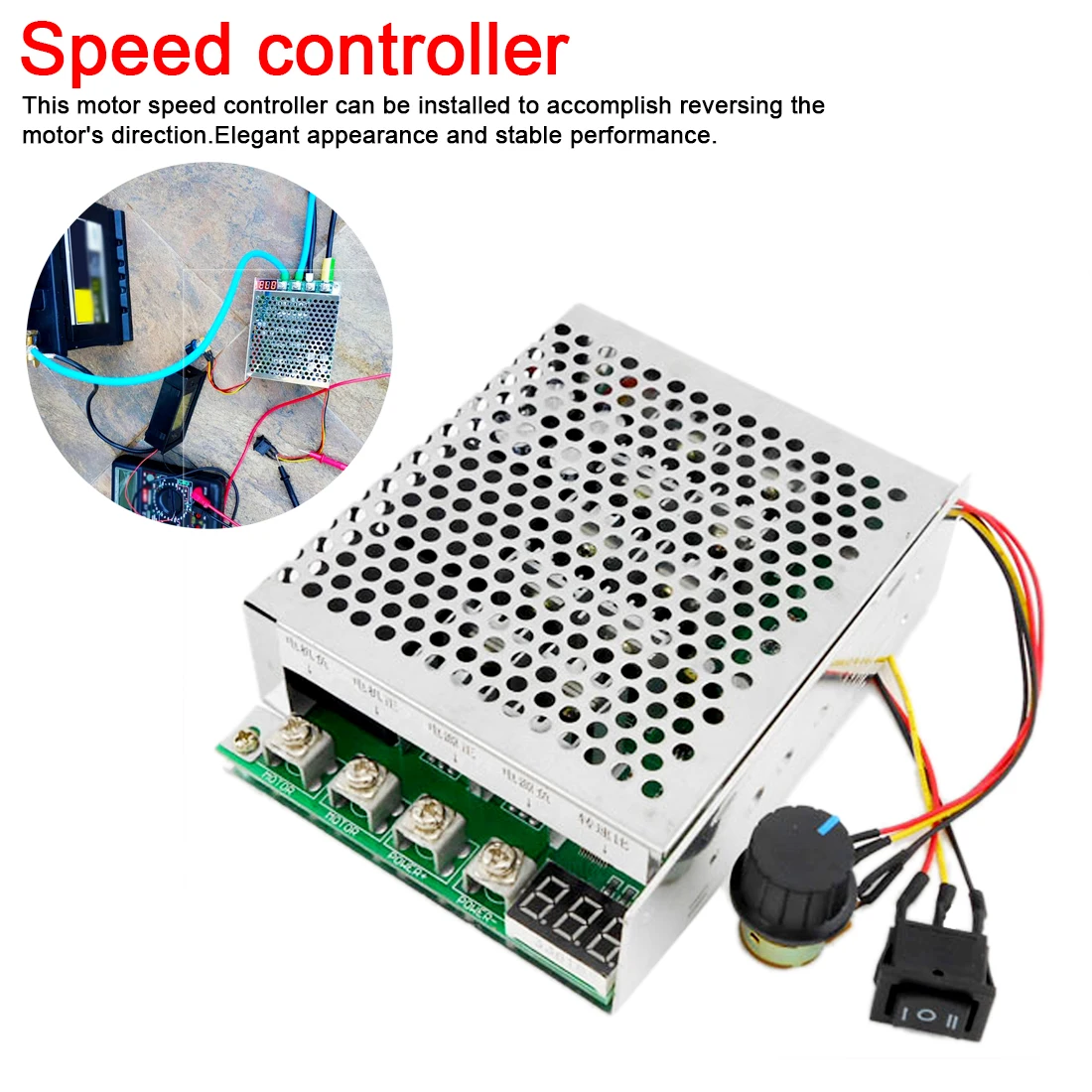 

DC 10-55V 100A Motor Speed Controller Reversible PWM Control Forward Reverse Motor Governor Digital Positioning