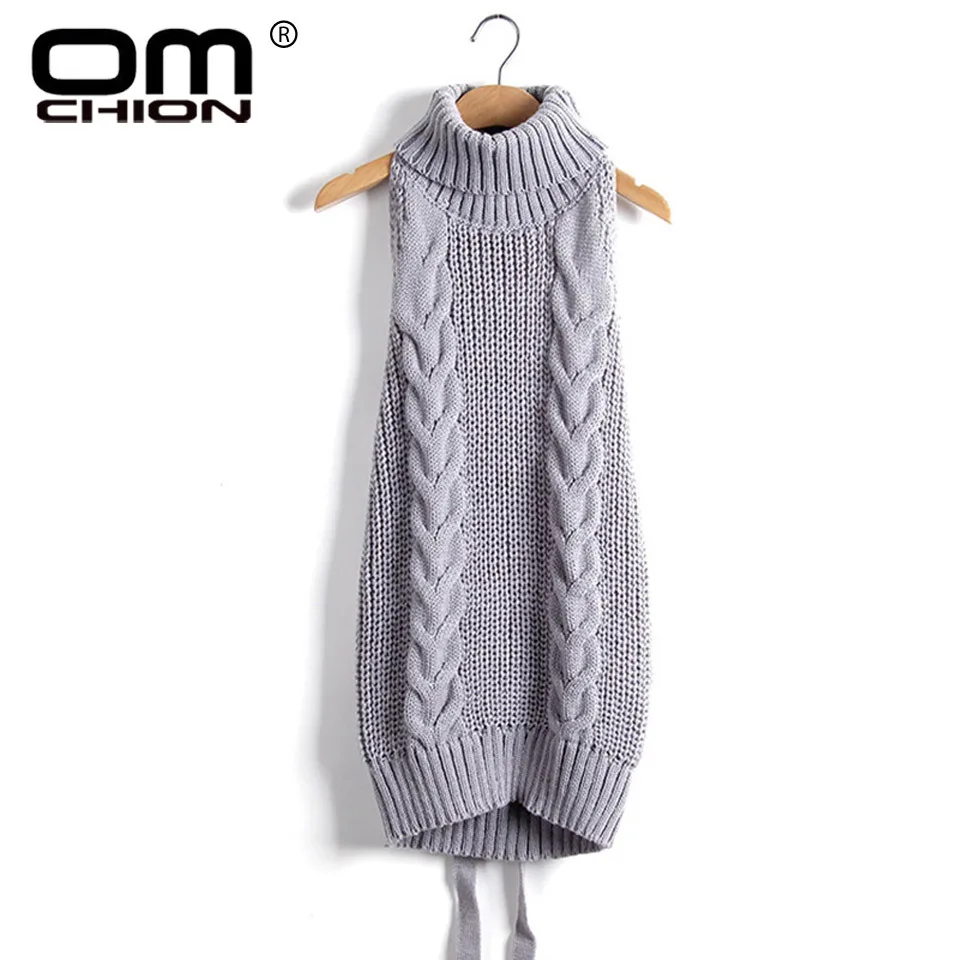 2022 Summer New Turtleneck Sleeveless Long Virgin Killer Sweater Japanes Knitted Sexy backless Women Sweaters And Pullovers WM03 | Женская