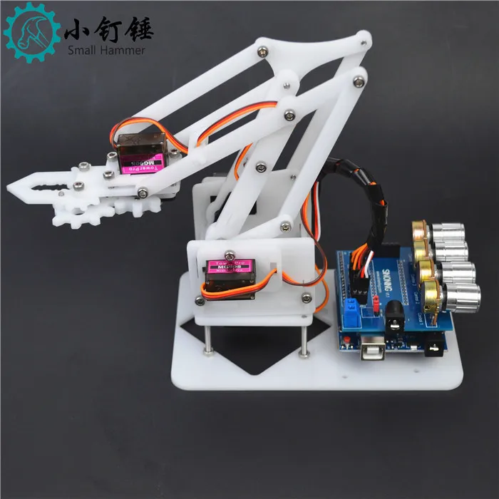 

DIY Mechanical Hand Mechanical Arm Arduino Learning Kit Acrylic Maker Kit 4 Freedom Mg90s