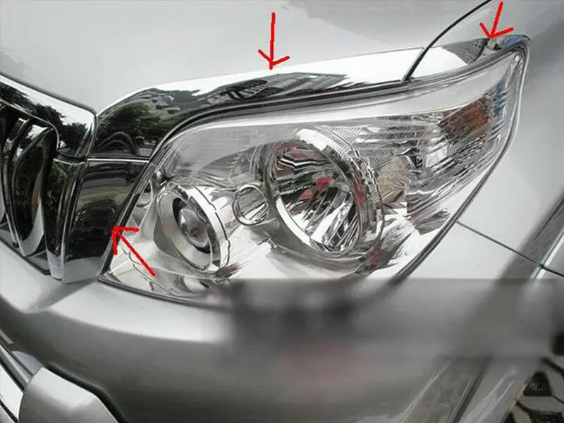 Для Toyota Prado FJ150 2010-2013 Хром Передняя фара реснички на фары отделка