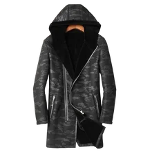 DK, новинка, с капюшоном, тонкая, длинная, шуба, мужская, зимняя, утолщенная, натуральная кожа и мех, одежда, черный, натуральный мех, тонкая, меховая куртка