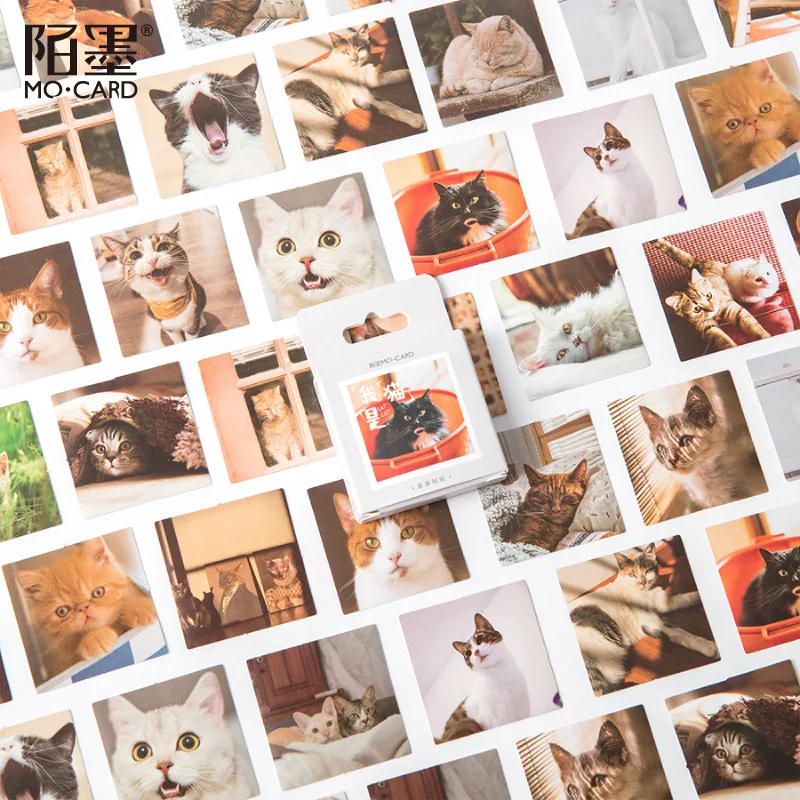 46 шт./кор. милые канцелярские наклейки Животные декоративные Kawaii кошки