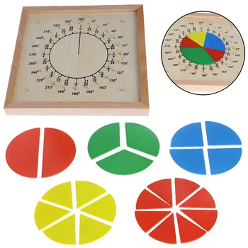 

Montessori Material Wooden Circular Fractions Scoreboard Kid Educational Toy Q6PA