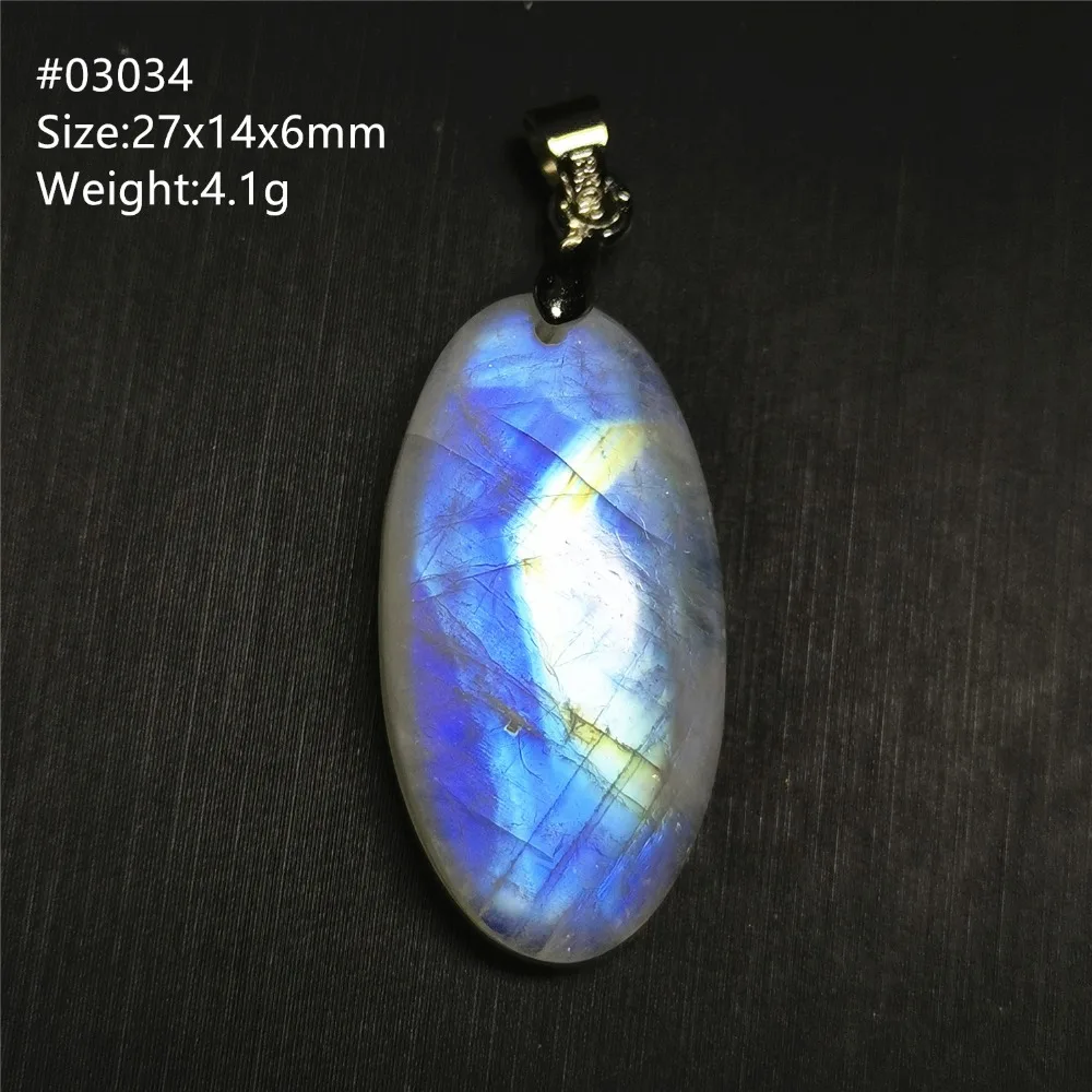 Pendant Necklace Silver Necklace Silver Pendant Natural Moonstone Blue Light Pendant Oval Beads Women Men Necklace 925 Silver Moonstone Pendant AAAAAA