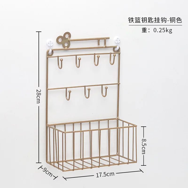 Европейская настенная декоративная стойка для хранения металлическая железная полка настенная кухонная Ванная Комната Хранение ключ газета корзина для хранения