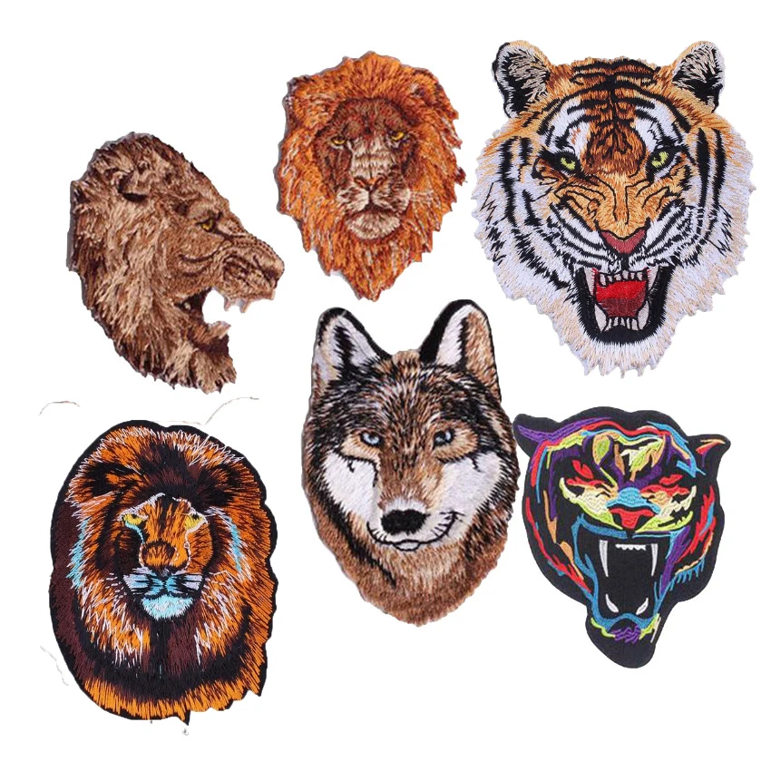 Новый патч для одежды с рисунком волка тигра Льва леопард вышивка Parches железный