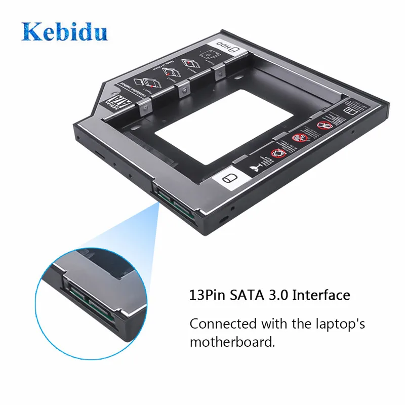 Kebidu 1 шт. Универсальный алюминиевый 2 5 й 9 мм Ssd Hd SATA жесткий диск HDD Caddy Adapter Drive Bay для