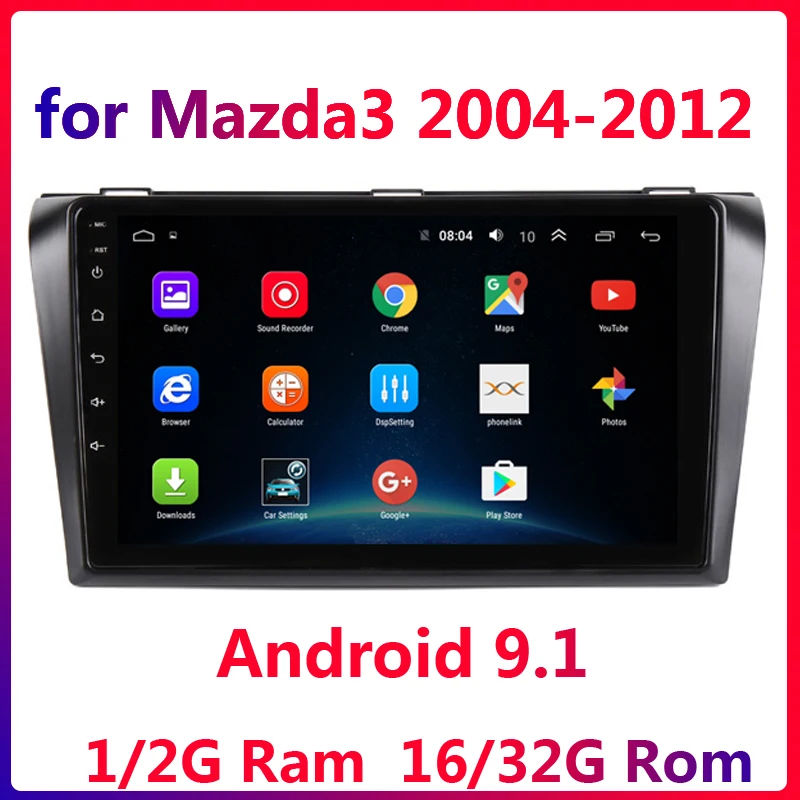 Автомобильный мультимедийный плеер 9 дюймов 2 дюйма Android 1 2DIN GPS-навигация FM-камера