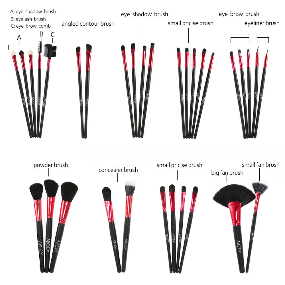 

32Pcs/set Professional Makeup Brush Set Foundation Eyebrow Eyeshadow Lip Powder Brush Make Up Tool Cosmetic Brushes with Bag