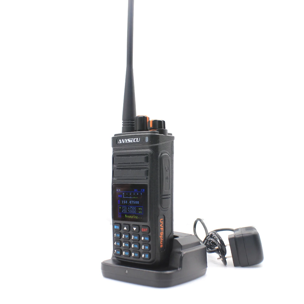 Рация ANYSECU UVF9plus Двухдиапазонная с функцией счетчика частоты, 87-108 МГц, FM-радио, 10 Вт/1 Вт