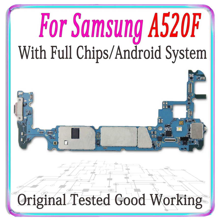 Оригинальная материнская плата 32 ГБ для Samsung Galaxy A5 A520F с чипами разблокированная