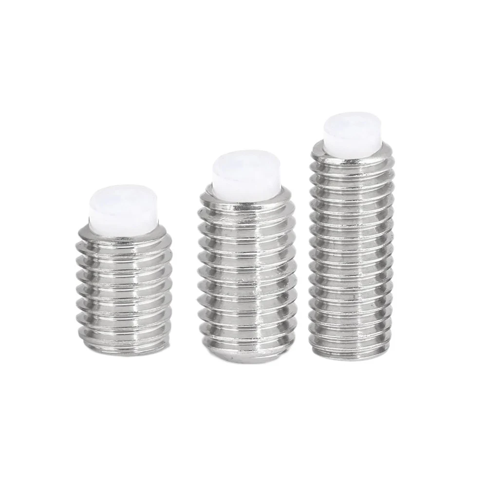304 Stainless Steel Hexagon Socket Plastic Nylon Dog Convex End Point Tip Grub Bolt Set Screw M2 M2.5 M3 M4 M5 M6 M8 M10 M12 M16 hexagon socket head bolt,hex socket screw,hexagon socket screw,hexagon socket head screw,stainless steel screw