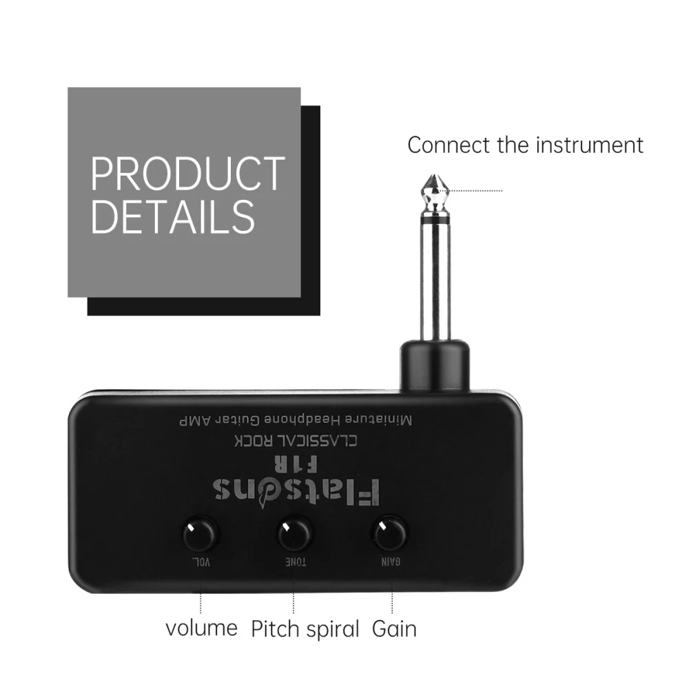 1 Set Miniature Bass Guitar Headphone Amp Mini Portable Pocket Guitar Amplifier