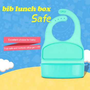 

Kids Bib Lunch Box Early Education Bib Bowl Children Lunch Box Layout Operation Conveninently Multi-purpose Bib for Children