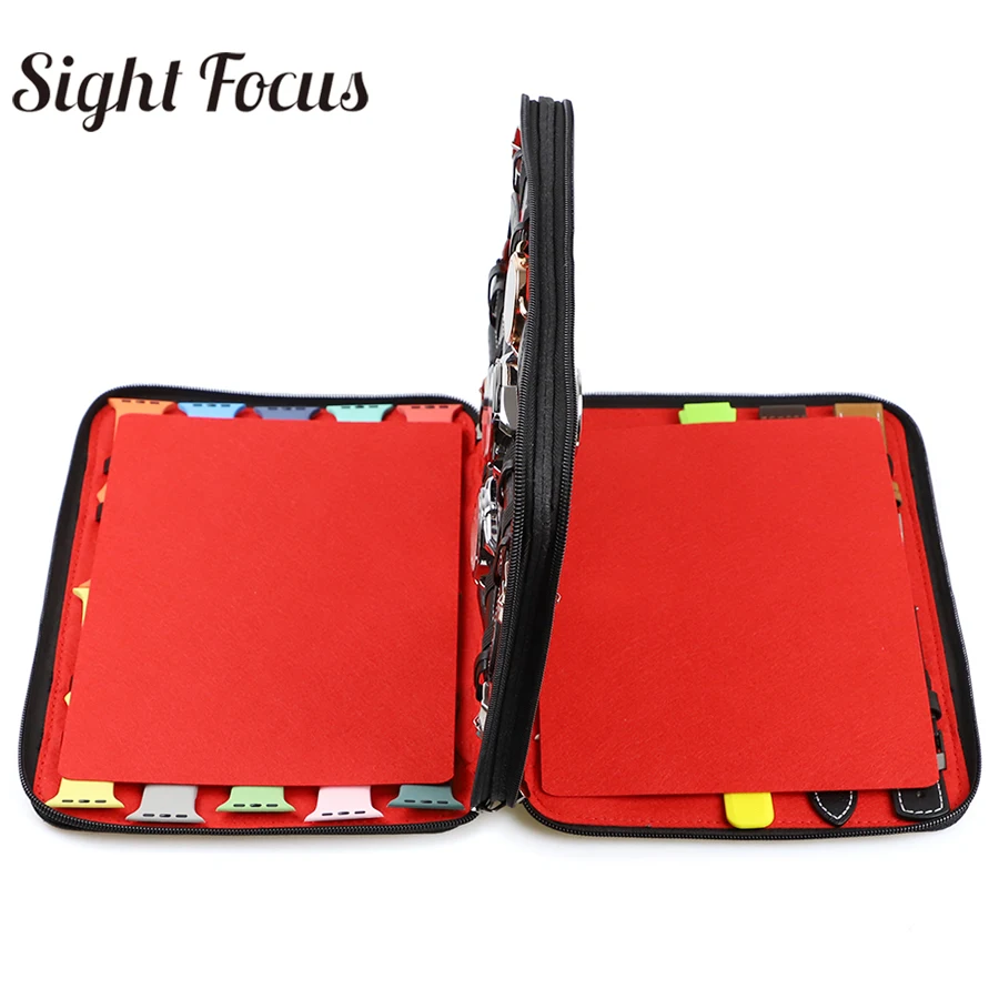 40 Slot Felt Watch Organizer Box Watch Storage Case Pouch Double Layer Box For Apple Strap Band Organizer Holder Bag