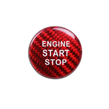 

Trim Button Start Button Accessories Replacement Red Carbon Fiber Auto