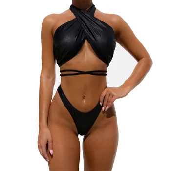 

Women Bikini Set Swimwear Beachwear 2020 Lady Sexy Low Waist Triangle Bandage Swimsuit Female Bathing Suit Swimming Suit