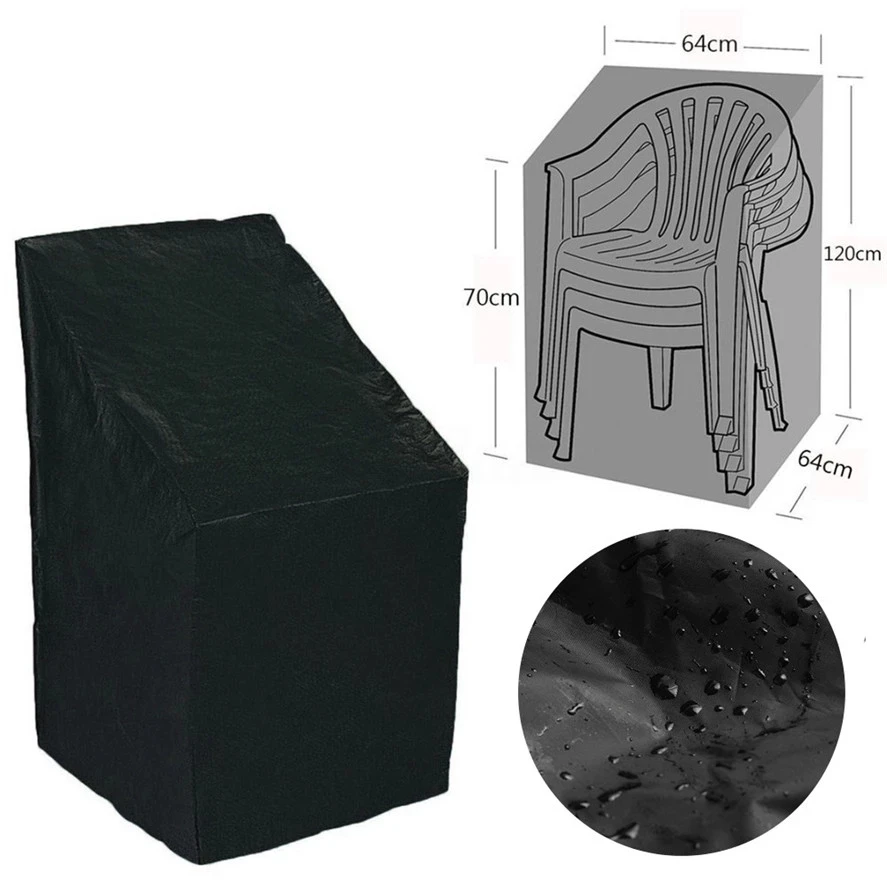 Stackable Chair Dust Cover, Storage Bag, Furniture Protection, Waterproof and Dustproof, Outdoor, Garden, Terrace, High Quality