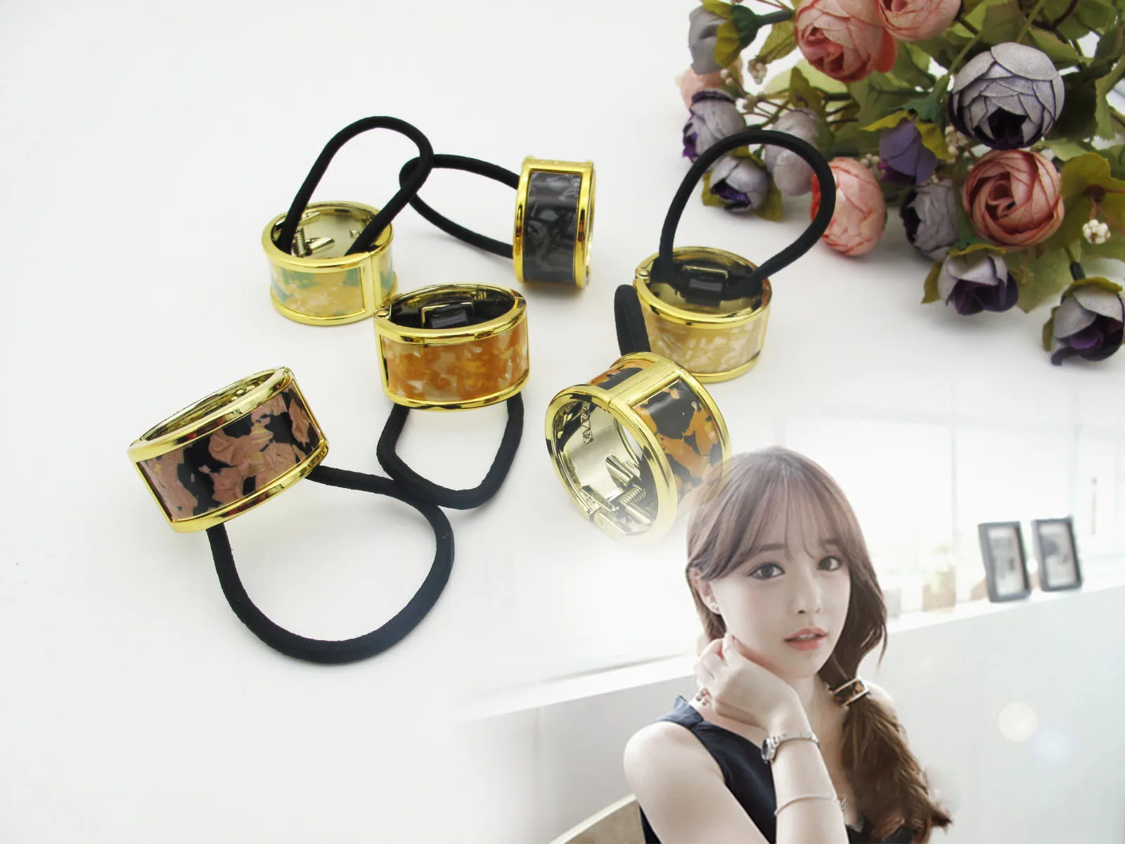Японский, корейский, уксусной кислоты, лента для волос с пружинным механизмом повязка на голову аксессуары для волос акриловые уксусной кислоты прелестные модные туфли аксессуары