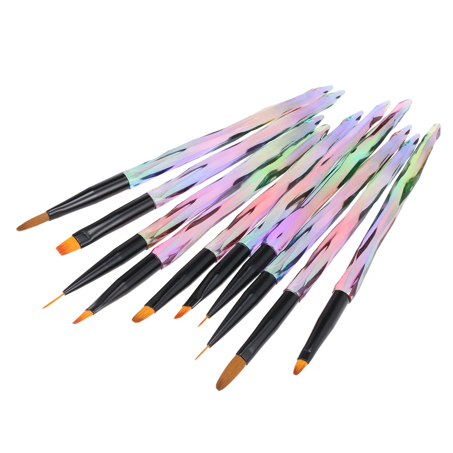 10pcs Nail Art Brush Kit Nail Art Tips UV Gel Nail Builder Brush Painting Drawing Pen Brush for Nail Art Design Manicure Tools