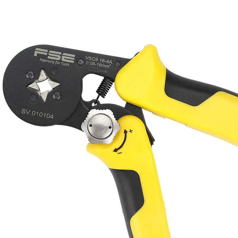 VSC9-16-4A 0.08-16mm^2 23-5AWG Adjustable Precise Crimp Pliers Tube Bootlace Terminal Crimping Hand Tool HSC9-16-4A