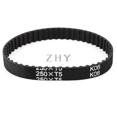 

T5x250 50 Teeth 10mm Width Rubber Drying Machine Timing Belt Black