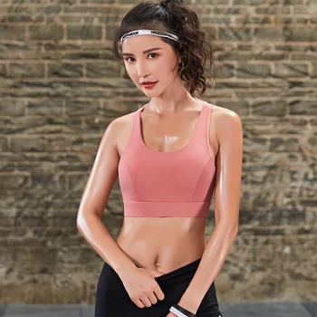 

Sports bra high impact for fitness yoga running women gym push up padded sportswear crop top workout Brassiere vest plus size