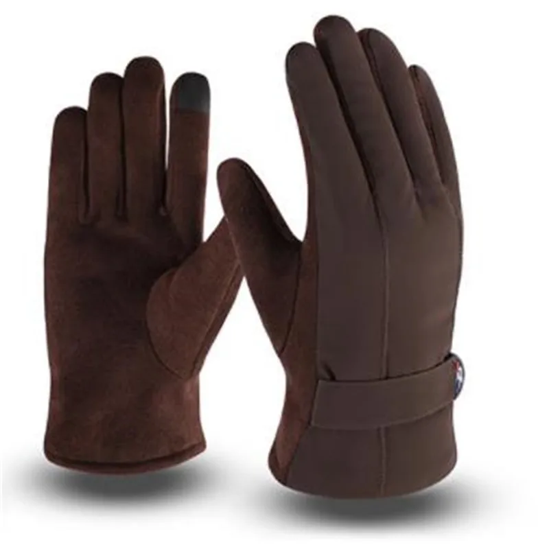 Зимние ветрозащитные Теплые Семейные мужские перчатки из искусственной кожи с бархатом, утолщенные перчатки для езды на велосипеде, ST-612 - Цвет: 612-4