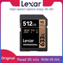 Lexar cartão sd 512 GB classe Cartão de Memória SDXC cartão de memória flash sd U3 10 memorias sd 512 GB 95 MB/s para câmera Digital SLR e câmera HD