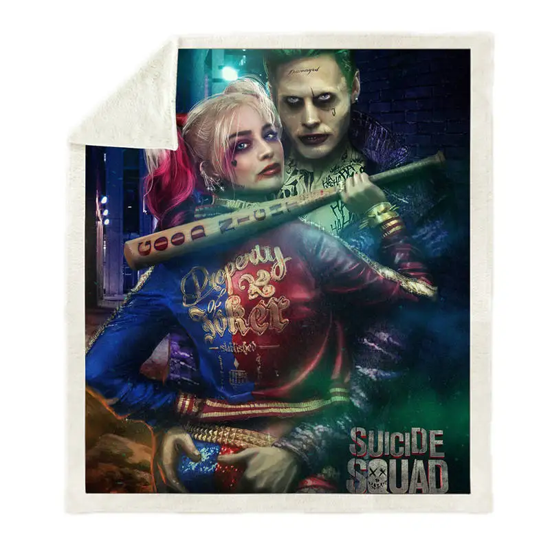 Дропшиппинг отряд самоубийц Харли Квинн 3D принт шерпа одеяло диван диване Походное одеяло для пикника плед Флисовое одеяло - Цвет: BZ126M