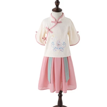 

Little girl Hanfu suit Chinese style girls Hanfu skirt Super fairy children Tang suit summer costumes clothing юбка для девочки