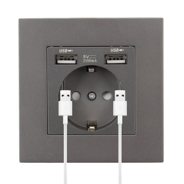 1 Prise De Courant USB Murale Ue Prise Électrique 5V 2.1A - Temu