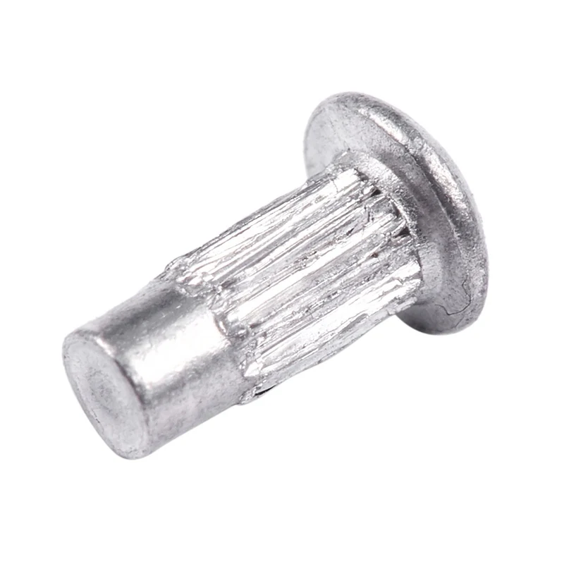 200pcs 5/64inch x 13/64inch Aluminium Round Head Solid Rivets Knurled Shanks