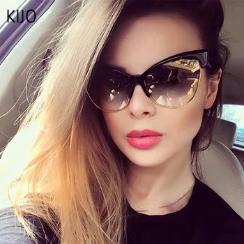 

Retro sexy cat eye sunglasses fashion brand designer ladies handsome black frame leopard print sunglasses UV400 men and women gl
