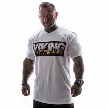 

VIKING 3XL Extra Size T-shirt Brand Mens muscle T shirt bodybuilding fitness men tops cotton singlets Plus Big size TShirt 357