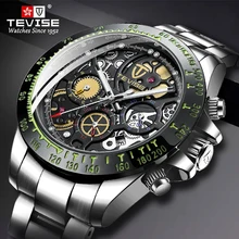 Relogio Masculino TEVISE мужские часы Лидирующий бренд Роскошные автоматические механические часы полностью стальные бизнес водонепроницаемые спортивные часы