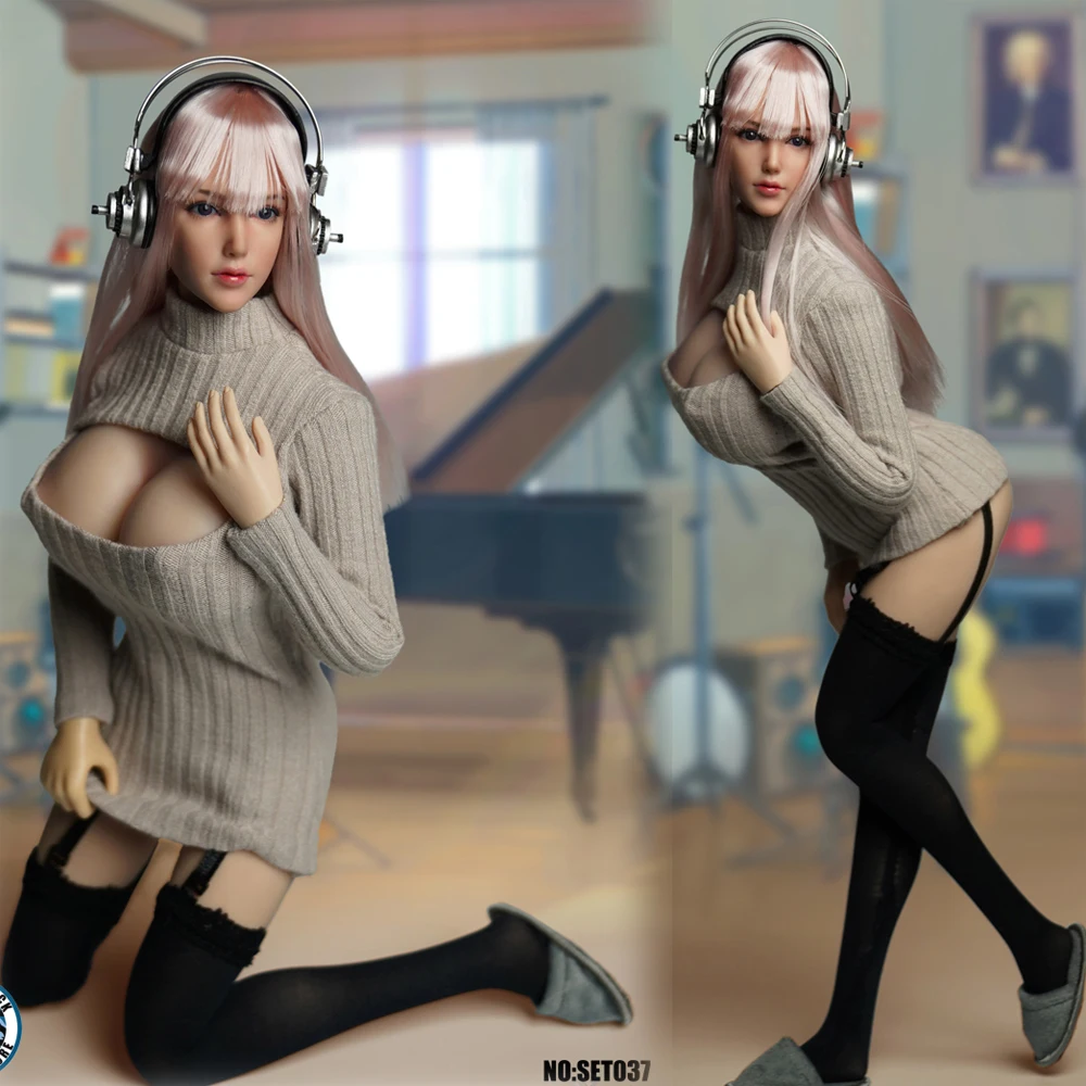 

In Stock 1/6 Scale Sexy Beauty Girl Cosplay Head Sculpt & Clothes Accessory Set Model SET037 for 12'' Larget Bust Body