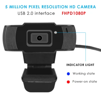 

1080P Webcam With Mic 5MP Full HD Optical Lens Driver-Free Laptop Computer USB Web Camera Cam For​ Video Call Special Offer
