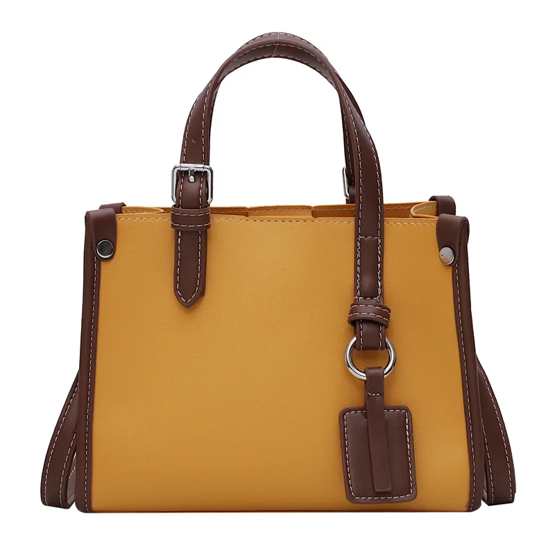

New contrast color handbag retro style shoulder bag large capacity tote bag with suede leather Messenger bag wallet