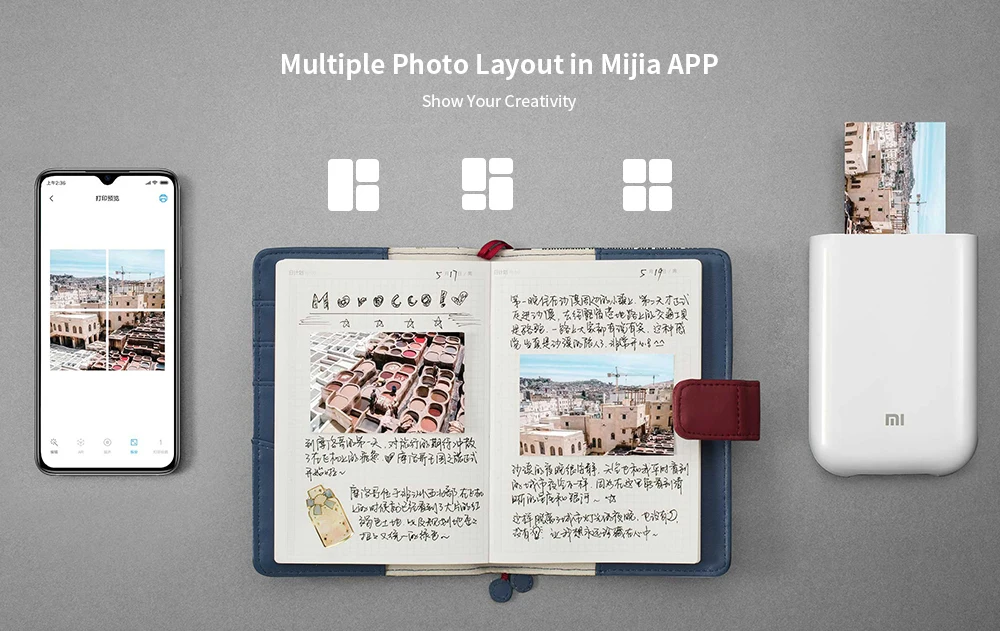 Xiaomi AR принтер 300 точек/дюйм Портативный мини-карман для ручки для бескраскового принтер с помощью наборов "сделай сам" с 3 дюймов принтеры работать с Mijia