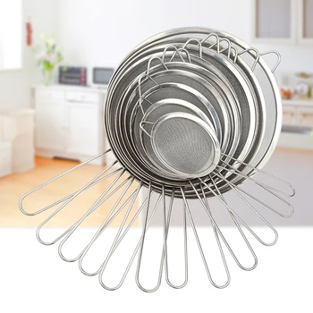

Stainless Steel Wire Fine Mesh Sieve Oil Strainer Flour Colander Sifter DIY Kitchen Tools for Filtering Food