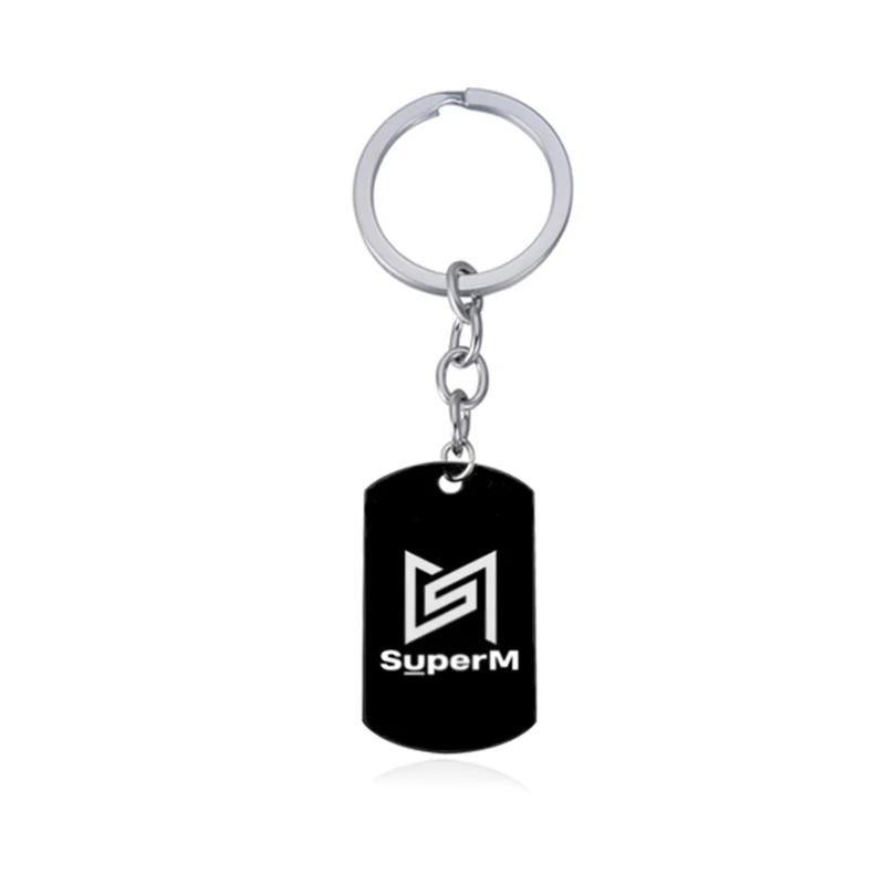 Kpop SuperM брелок EXO NCT 127 черный из нержавеющей стали брелок модные ювелирные изделия вентиляторы подарки