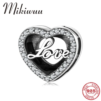 

Hollow out 925 Sterling Silver Shining Love CZ Letter Clip Charm Jewelry Making fits Original Reflexion Bracelet Women DIY Gifts